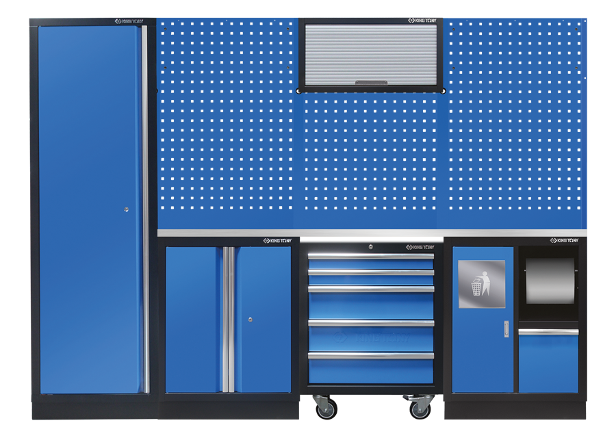 Mobiliario taller 3 muebles azul acero inoxidable