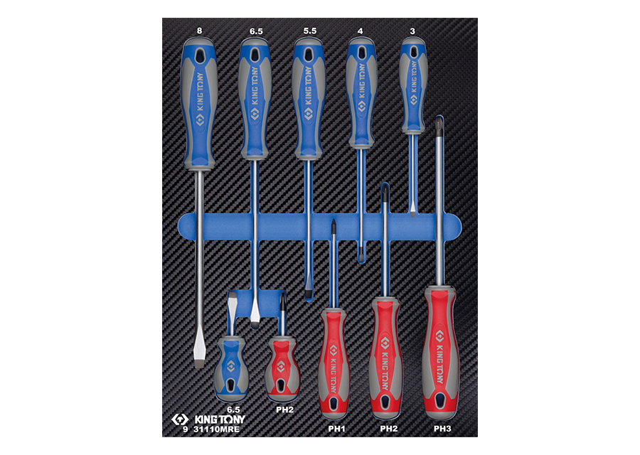 Bandeja EVAWAVE de destornilladores ranurados y PH