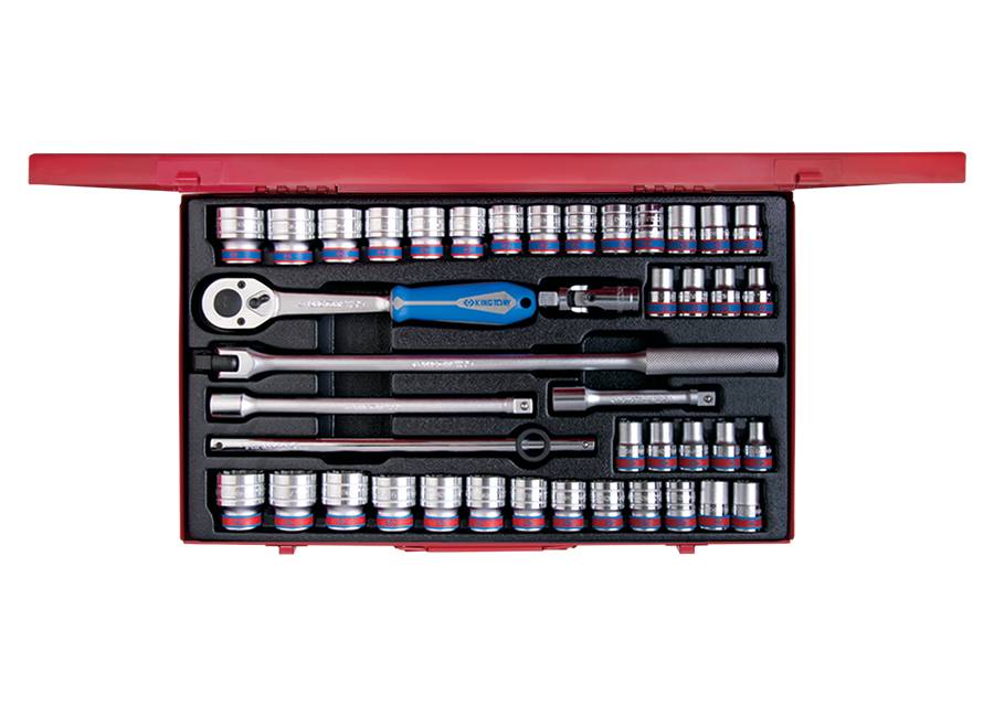 Caja de vasos 1/2" métricos y en pulgadas con acce