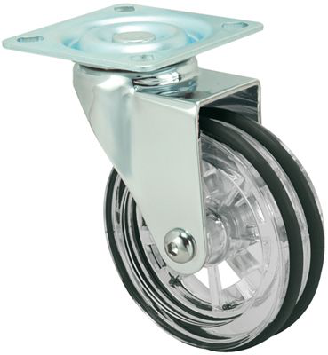 Ruedas RD-RD Negro  Giratorio /Platina/Sin Freno