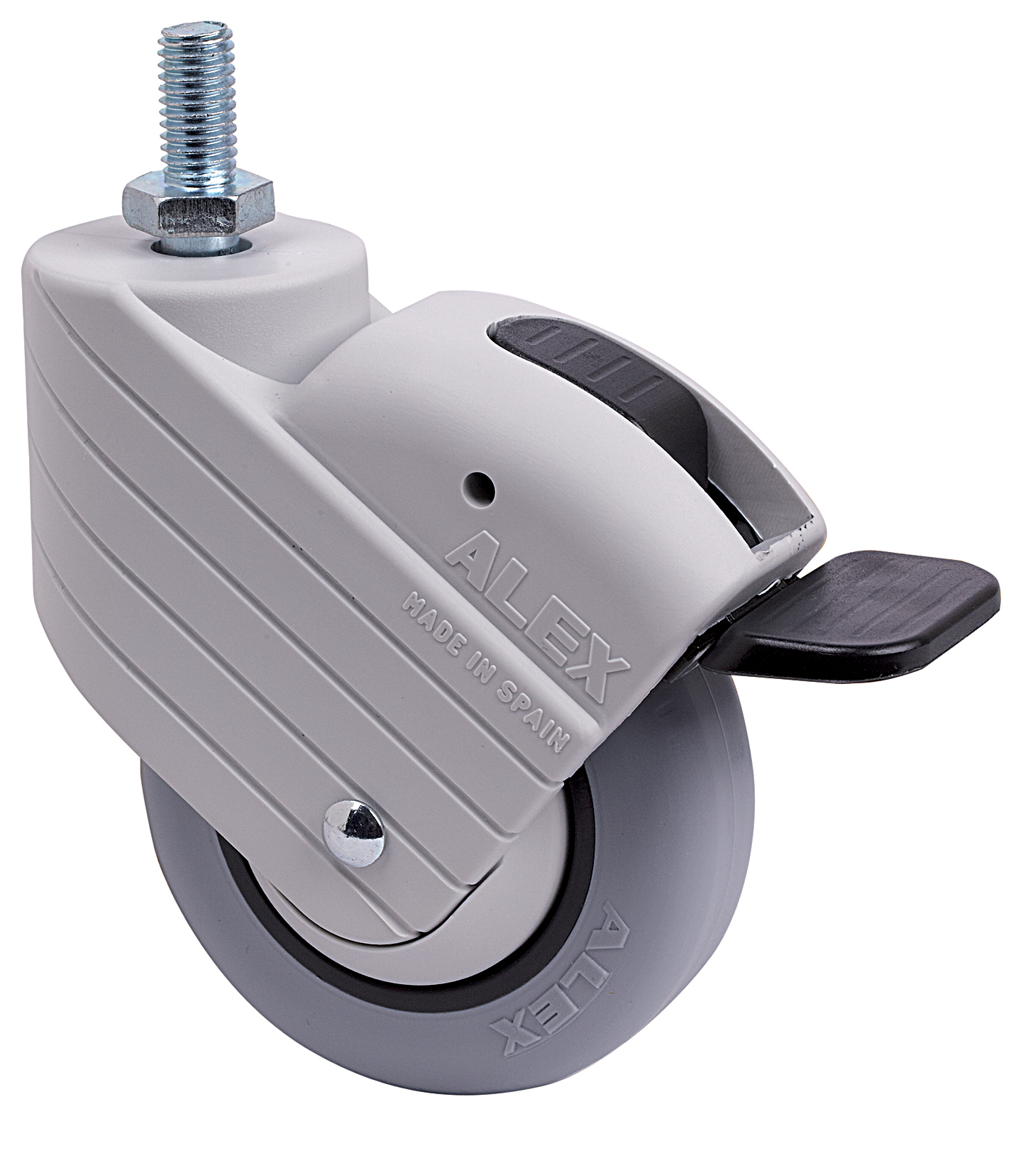 Ruedas HP-PGI gris  Giratorio /Espiga/Freno Rueda