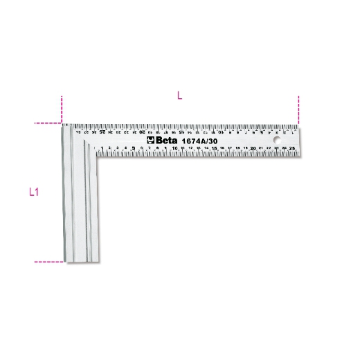 Escuadras de carpinteros hoja de acero base de alu