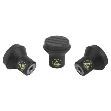 Botones forma seta antiestáticos rosca interior