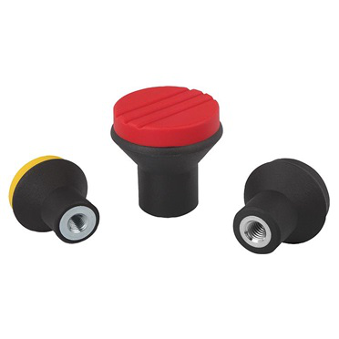 Botones forma seta rosca int. acero.RAL 7021. D=M6