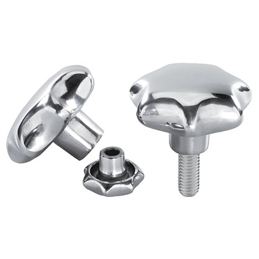 Empuñaduras estrella pulido DIN 6336,forma E.D=M12