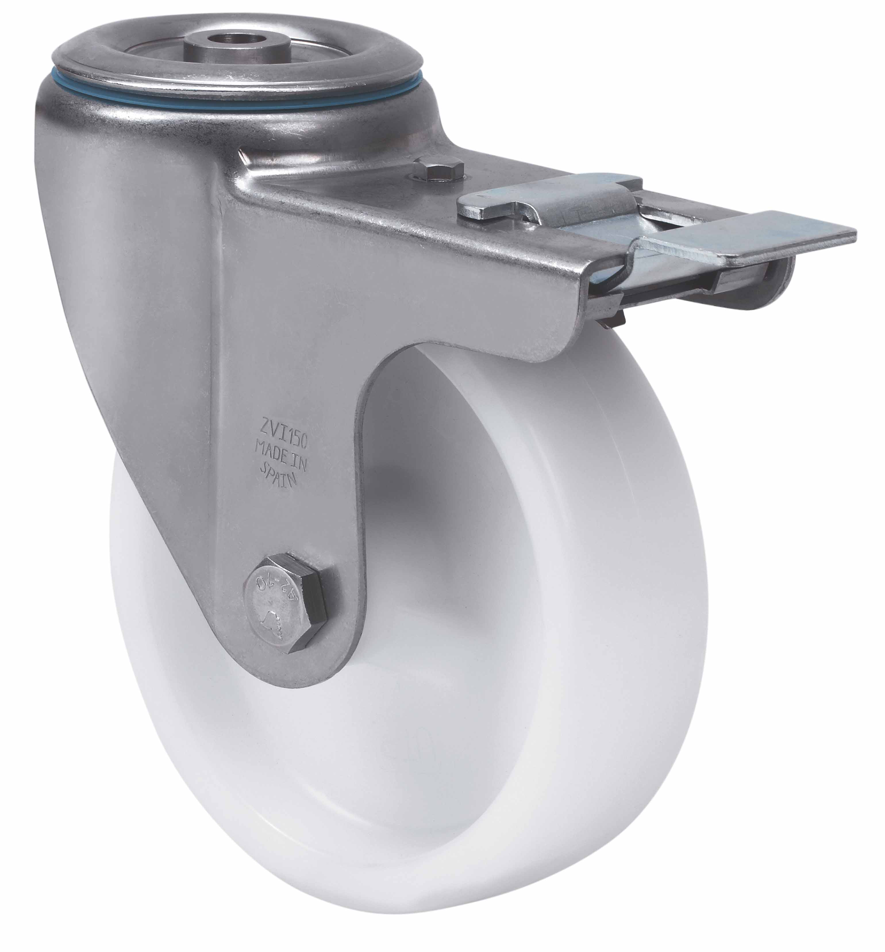 Ruedas ZVI INOX-UT  Giratorio /Agujero pasante/Fre