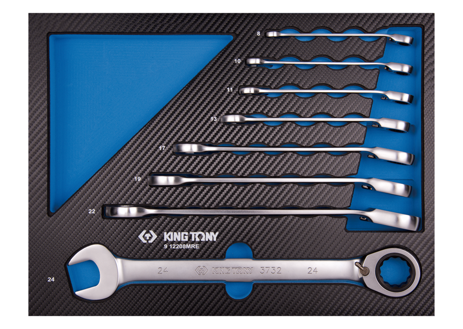 Bandeja EVAWAVE con llaves combinadas con carraca