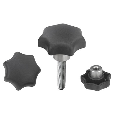 Empuñaduras en estrella casquillo acero saliente