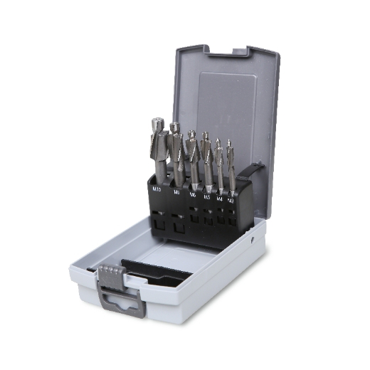 Juego de 6 avellanadores con perno guía grado fino