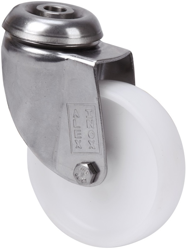 Ruedas BHI INOX-BP Blanco  Giratorio /Agujero pasa