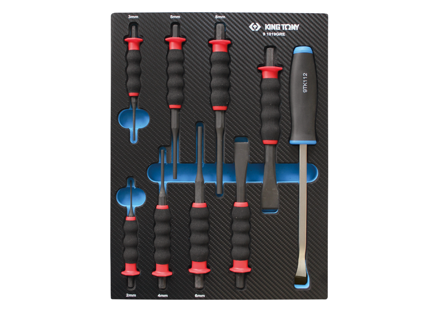 Bandeja EVAWAVE de botadores enfundados, buriles e