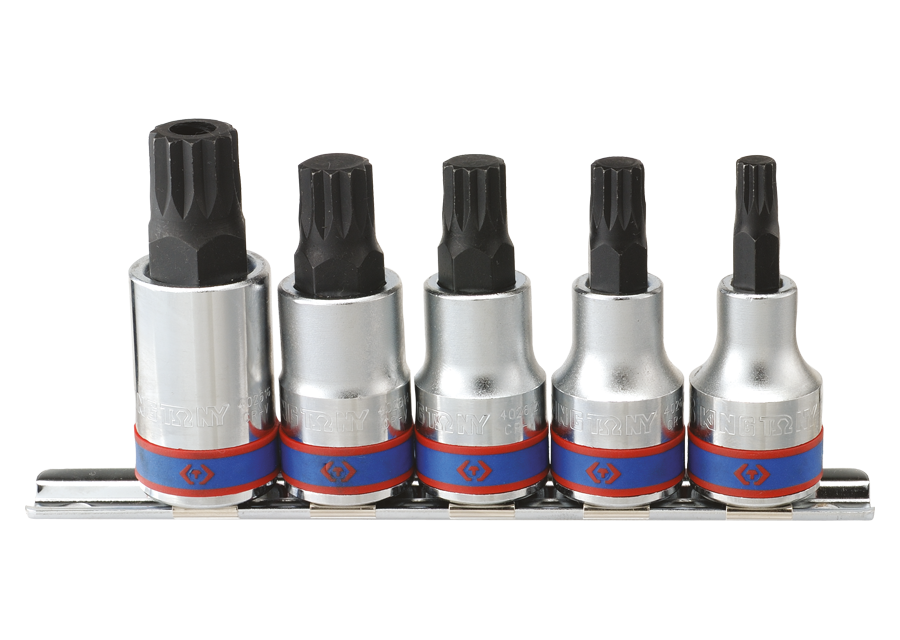 Juego de vasos con punta XZN® 1/2" sobre raíl