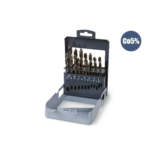 Juego de 19 brocas de acero HSS-CO 5%