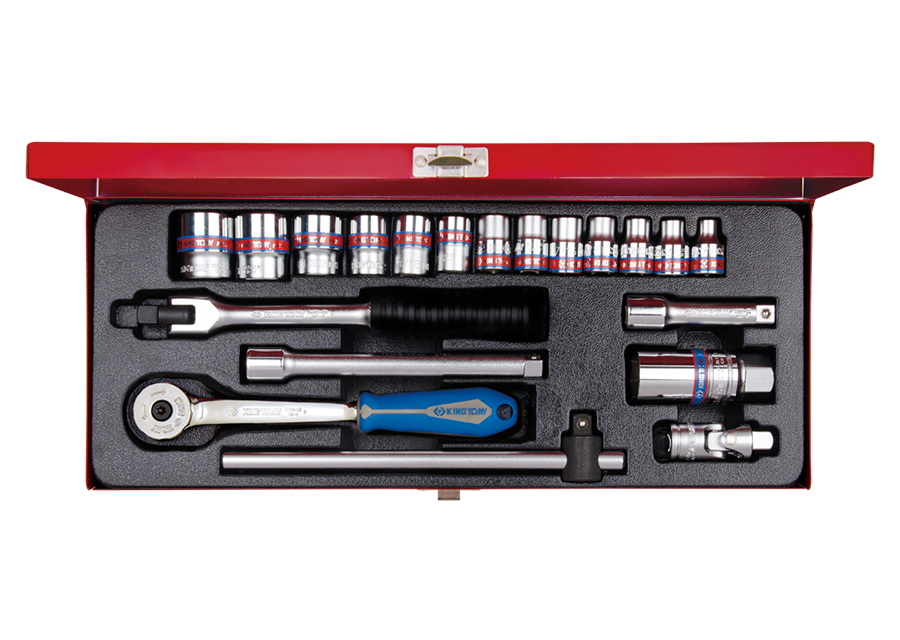 Caja de vasos en pulgadas y accesorios 3/8"