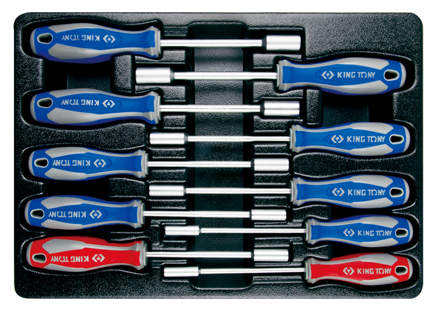 Juego de destornilladores con vaso- 10 piezas