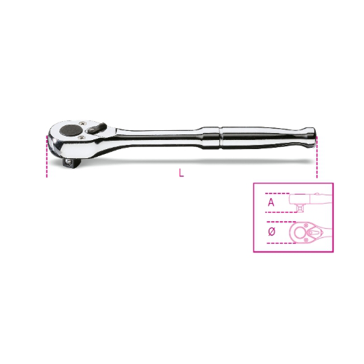 Carraca reversible con cuadrado macho 3/8 con man