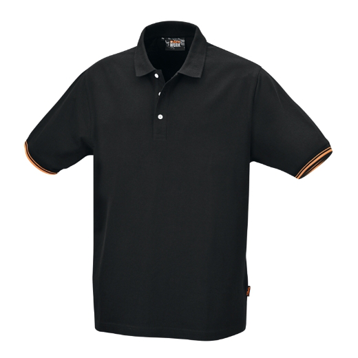 Polo de 3 botones, 100% algodón, 200 g/m2, negro