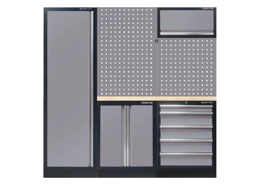 Mobiliario para taller completo (negro/gris/madera