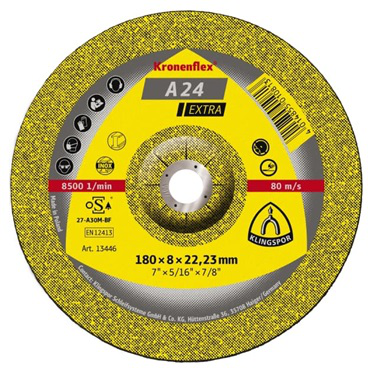 A 24 EX discos de desbaste 180x6x22,23 mm abombado