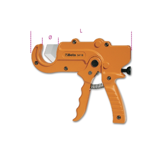 Cortatubos de trinquete para tubos de material plá