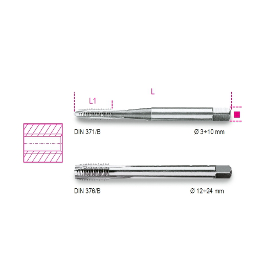 Machos para roscado a máquina paso grueso para agu
