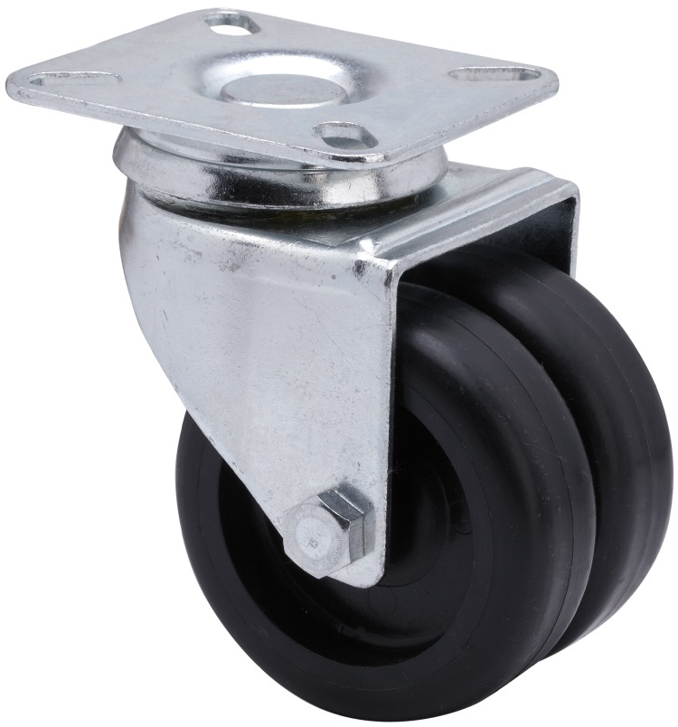 Ruedas IG-IG negra  Giratorio /Platina/Sin Freno