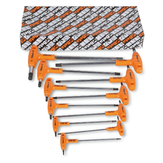 Juego de 5 llaves macho hexagonales acodadas con m