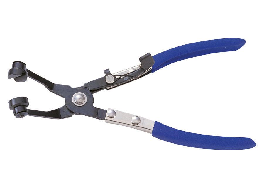 Alicate acodado para abrazaderas autoajustables