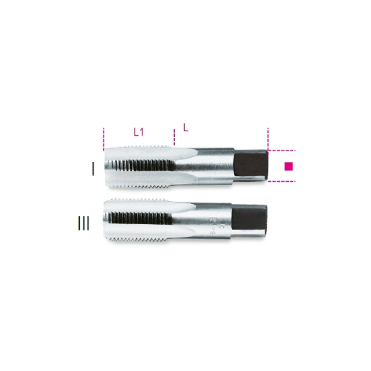 Machos para roscar manuales, roscado GAS cilíndric