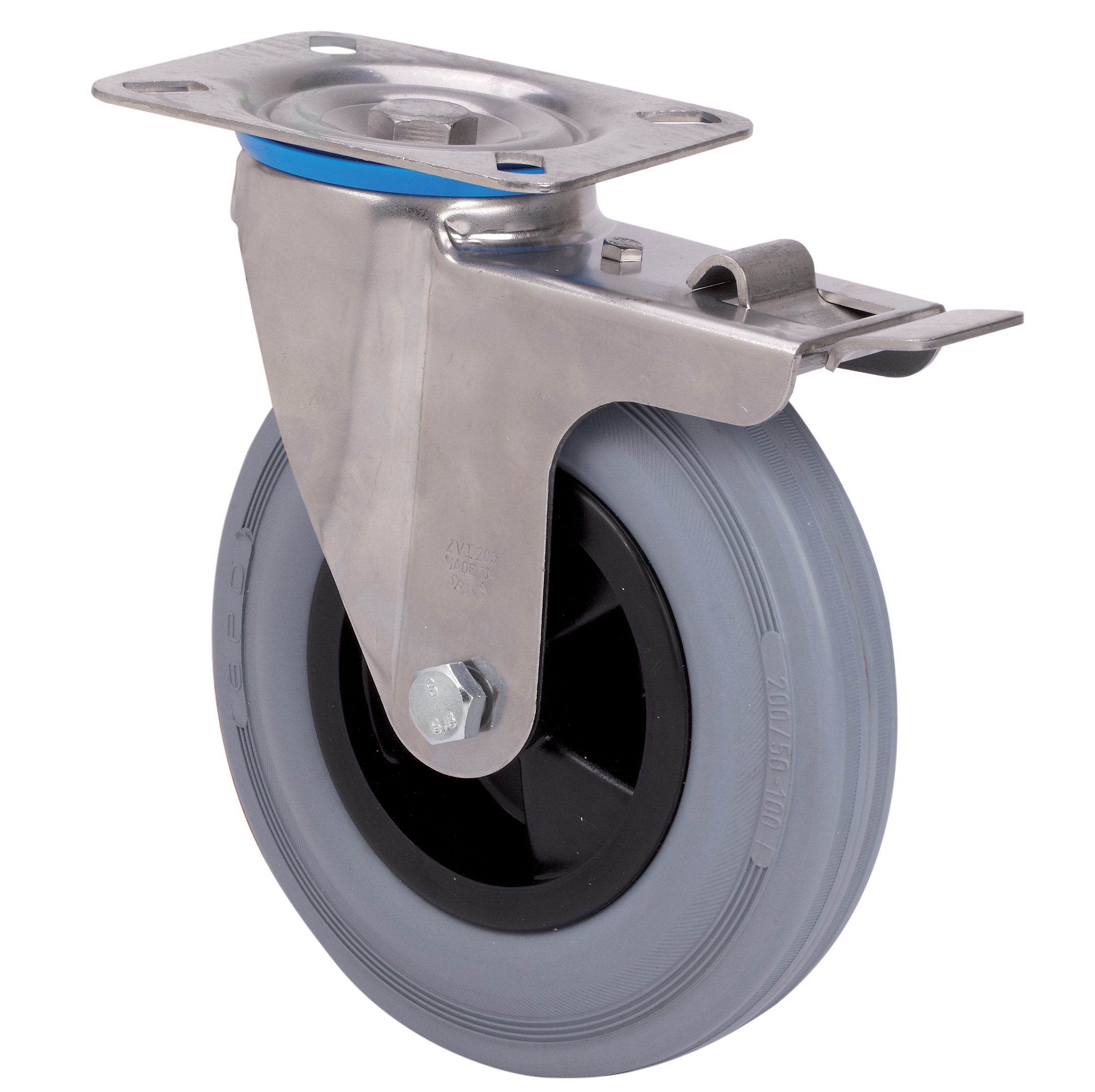 Ruedas ZVI INOX-PS Gris  Giratorio /Platina/Freno