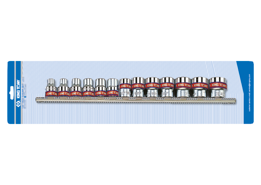 Juego de vasos 3/8" en pulgadas sobre raíl