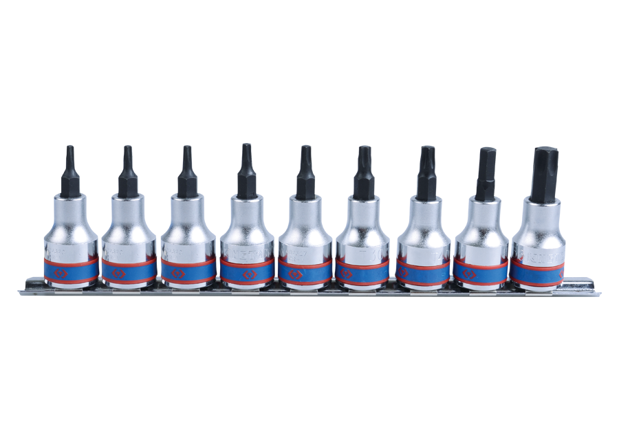 Juego de vasos con punta TORX® 1/2" sobre raíl