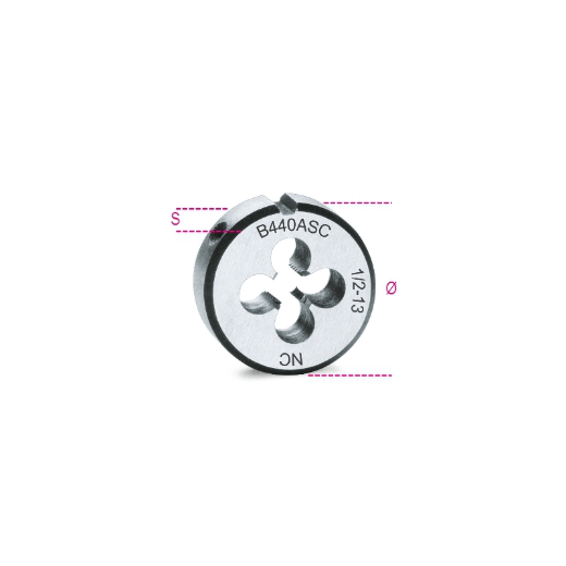 Terrajas, paso grueso, roscado UNC de acero al cro