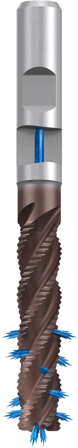 Fresa frontal PM TiNox-Cut larga HR ICRA TIALCN