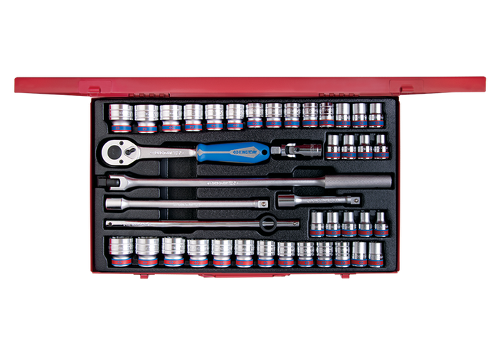 Caja de vasos 1/2" métricos y en pulgadas con acce