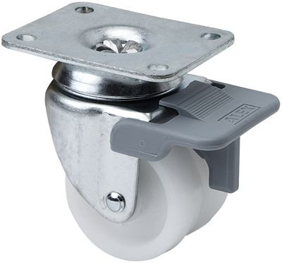 Ruedas I-BP Blanco  Giratorio /Platina/Freno Rueda