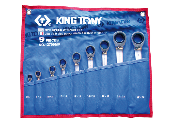 Estuche de llaves de estrella con carraca métricas