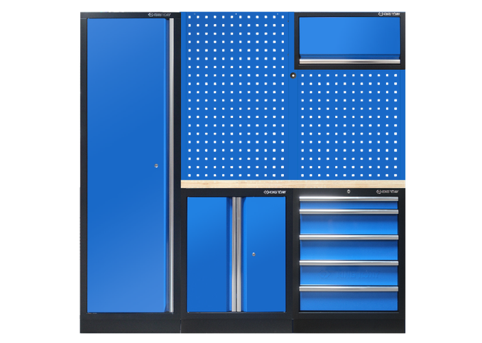 Mobiliario para taller completo (negro/azul/madera