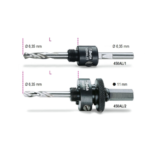 Mandriles para sierras de corona con broca de cent
