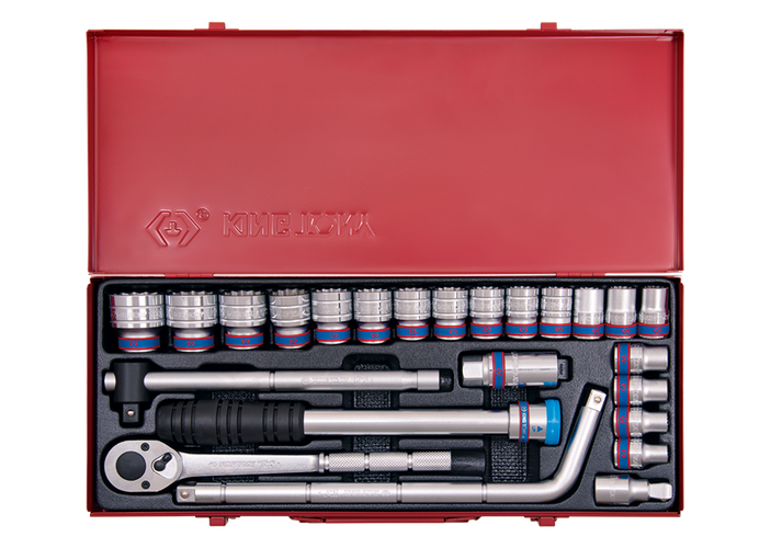 Caja de vasos métricos y accesorios 1/2"