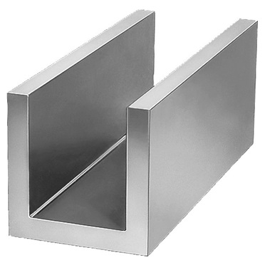 Perfiles forma U. Procesados fund. gris y aluminio