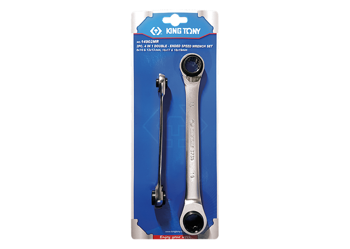 Blíster de llaves de estrella con carraca 4 dimens