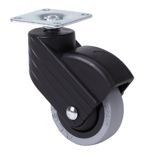 Ruedas HP-PGI negro  Giratorio /Platina/Sin Freno