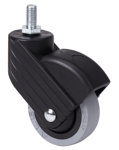 Ruedas HP-PGI negro  Giratorio /Espiga/Sin Freno