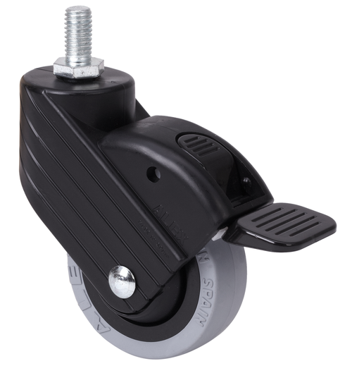 Ruedas HP-PGI negro  Giratorio /Espiga/Freno Rueda