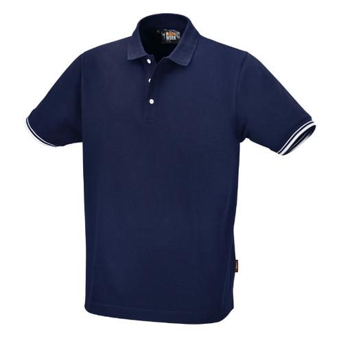 Polo de 3 botones, 100% algodón, 200 g/m2, azul ma