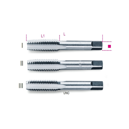 Machos para roscar manuales, roscado UNC de acero