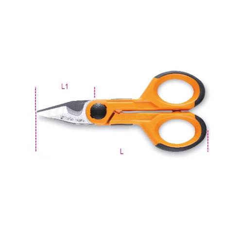 Tijeras de electricista, hojas rectas de acero ino