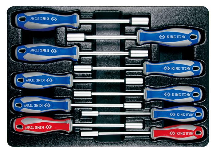 Juego de destornilladores con vaso- 10 piezas