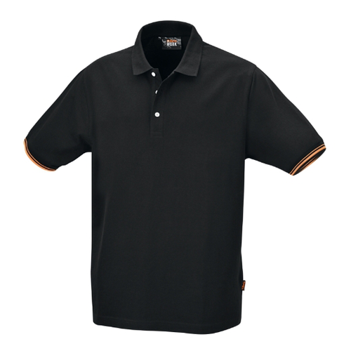 Polo de 3 botones, 100% algodón, 200 g/m2, negro